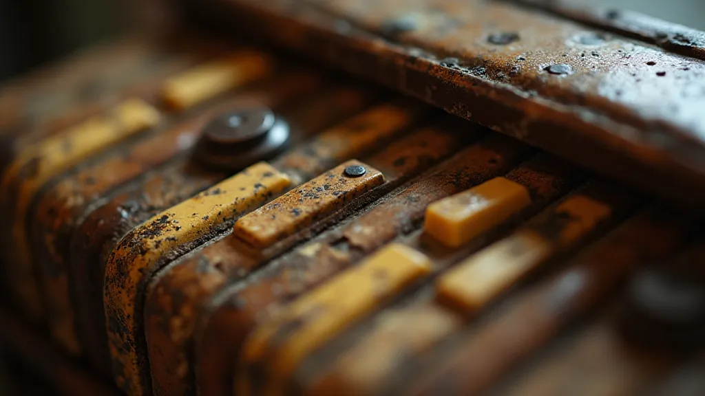 Detail of an antique accordion.