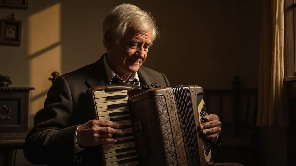 Accordion player portrait
