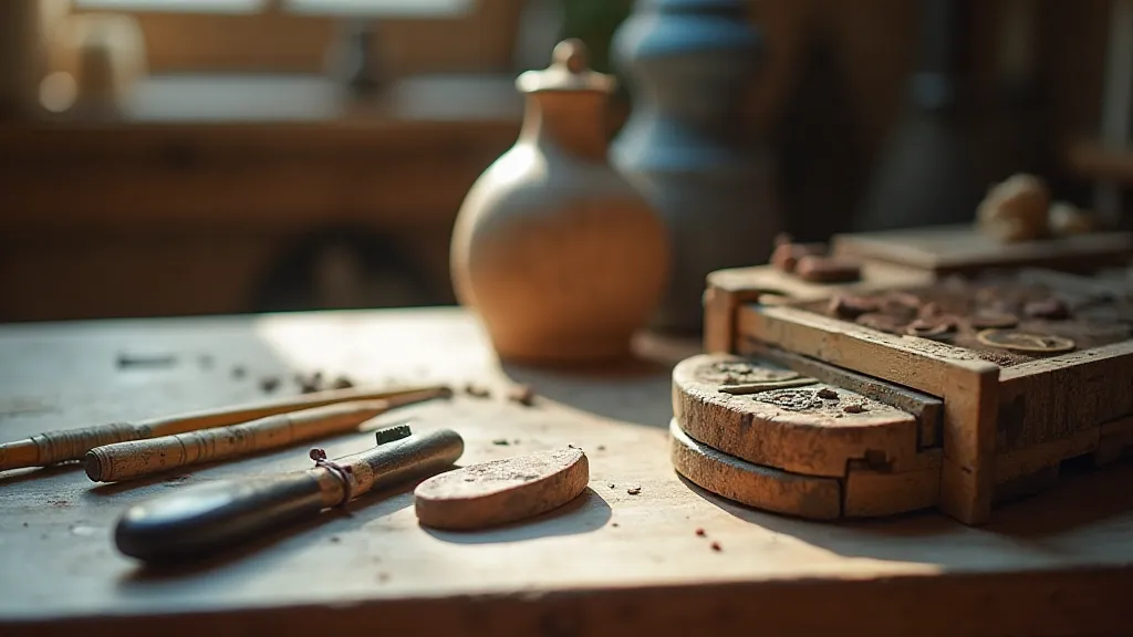 Antique paper marbling tools