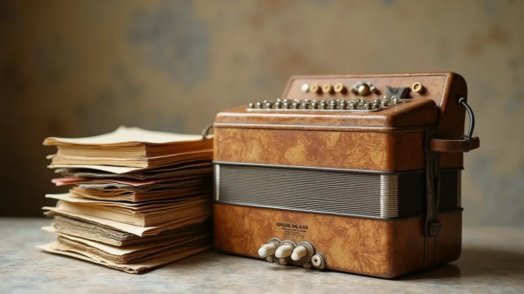 Marbled paper and restored accordion