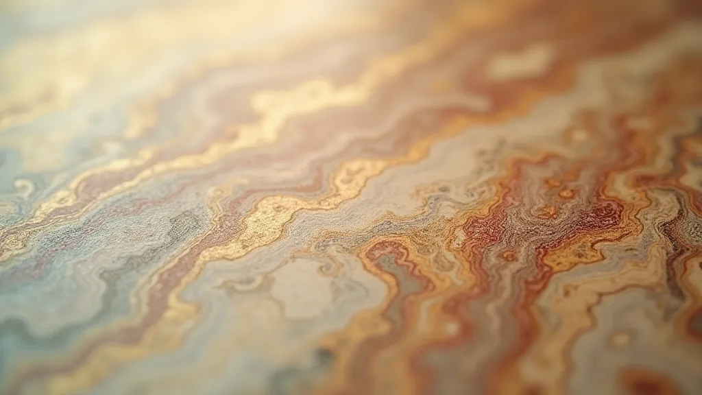 Antique marbled paper close-up