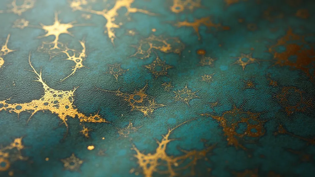 Close-up of a sheet of antique paper marbling