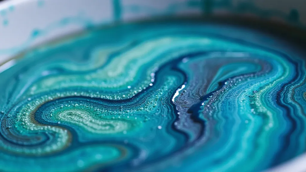 Marbling tub with swirling colors