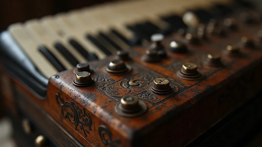 Vintage accordion with aged details